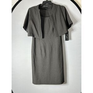 Jessica Howard Dress + Short Sleeve Blazer Jacket Set Women's Gray Size 6P